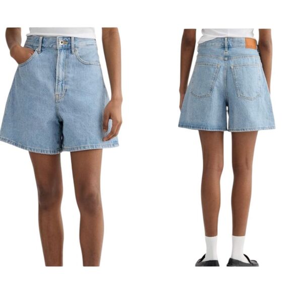 Everlane The A-Line Denim Short Light Blue Size 25 - Picture 1 of 12